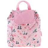 Panda quilted backpack front view