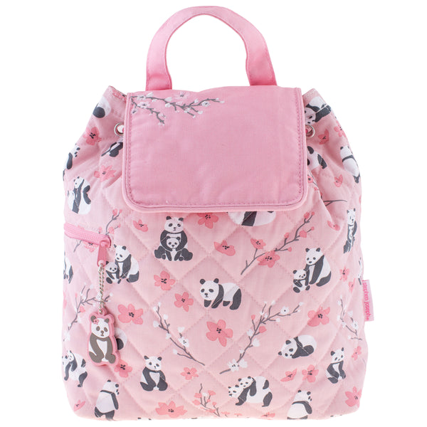 Panda quilted backpack front view