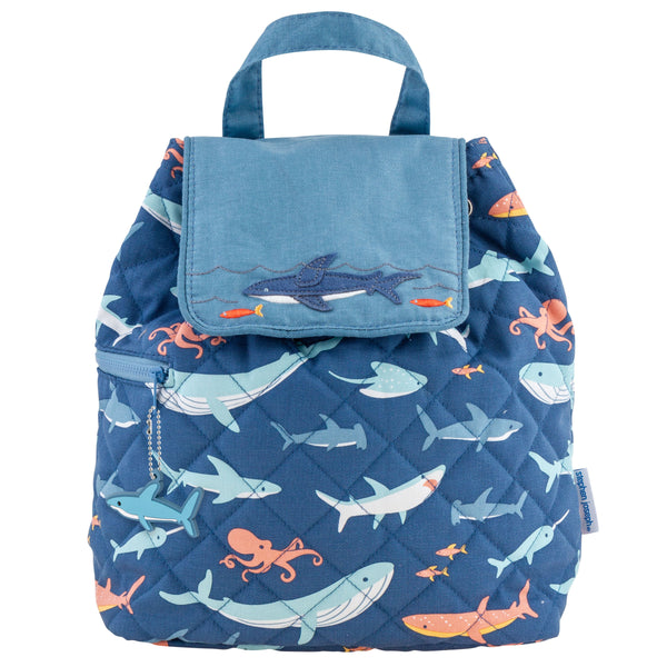 Shark quilted backpack front view