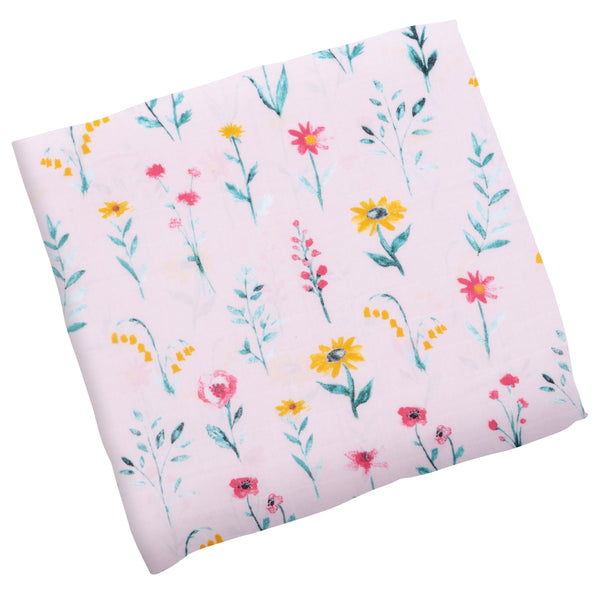 Wild flower muslin blanket