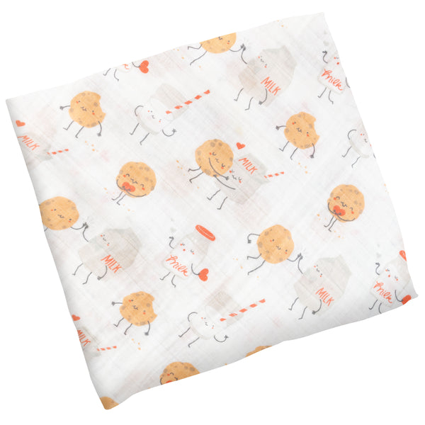 Milk and cookies muslin blanket