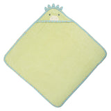 Dino hooded bath towel for baby front view
