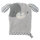 Puppy bath mitts for baby front view.