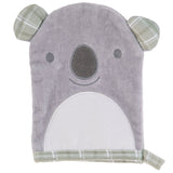 Koala bath mitts for baby front view.
