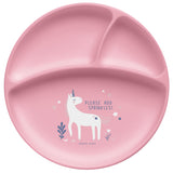 Unicorn suction cup silicone plate front view