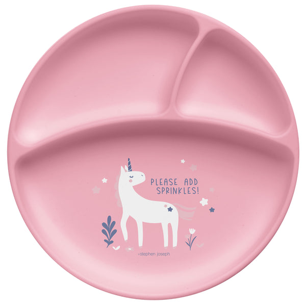 Unicorn suction cup silicone plate front view