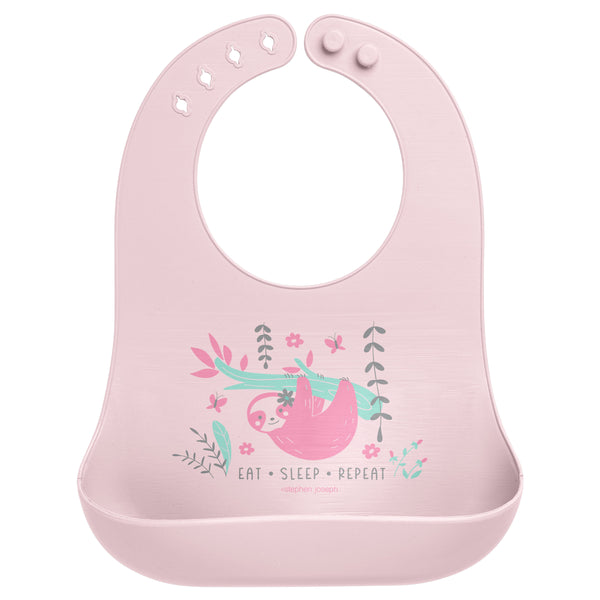 Sloth silicone bibs front view