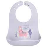 Llama silicone bib front view