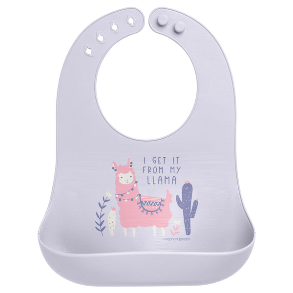 Llama silicone bib front view