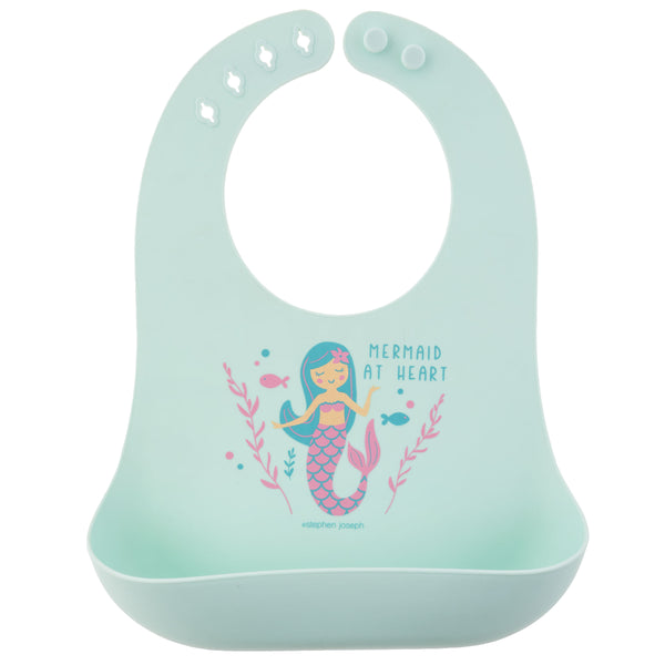 Mermaid silicone bib front view