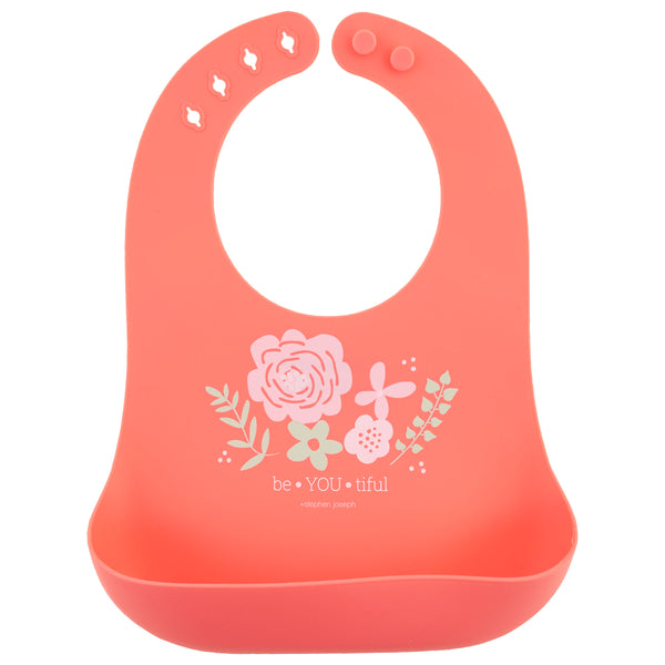 Coral flower silicone bibs front view