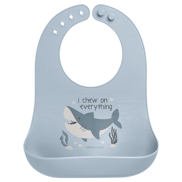 Shark silicone bib front view