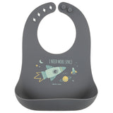 Space silicone bib front view
