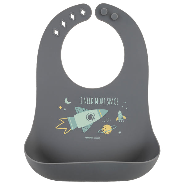 Space silicone bib front view