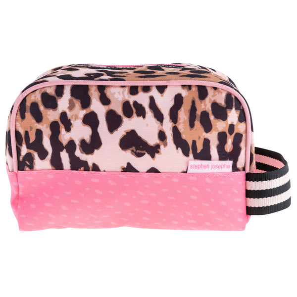 Leopard toiletry bag front view