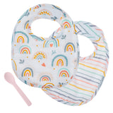 Rainbow muslin bib set