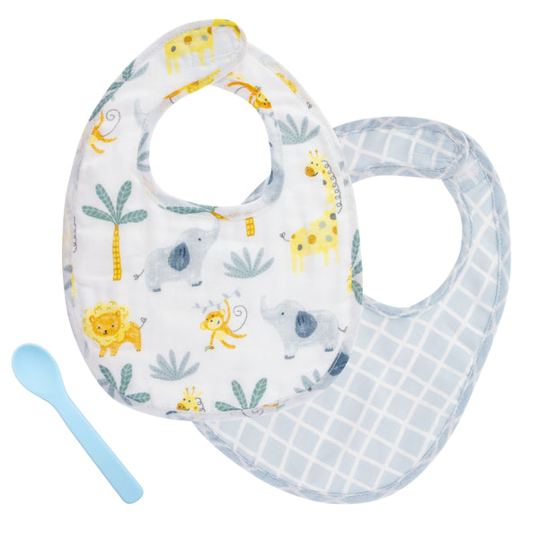 Zoo muslin bib sets