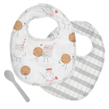 Milk and cookies muslin bib sets