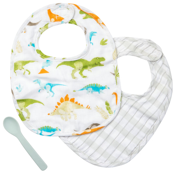 Dino muslin bib sets