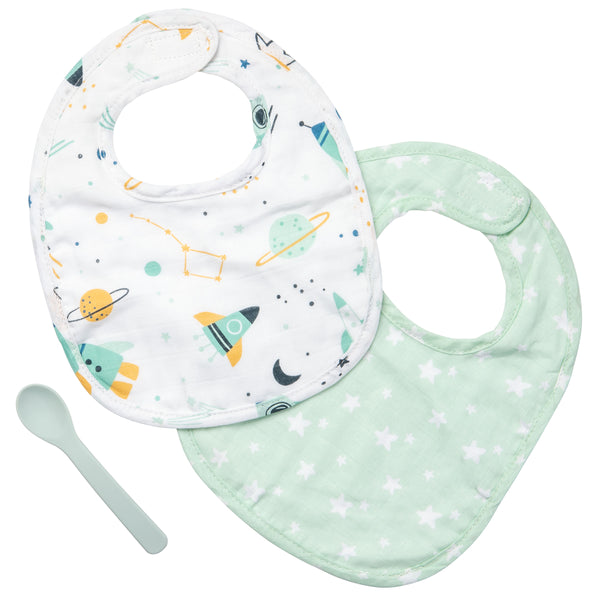 Space muslin bib sets
