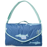 Shark wipeable play blanket folded front view