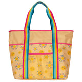 Sunshine printed beach tote front view