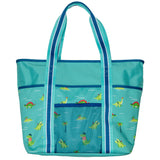 Dino printed beach tote front view