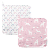 Unicorn muslin washcloth sets