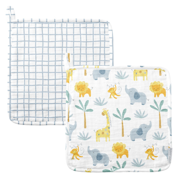 Zoo muslin washcloth sets
