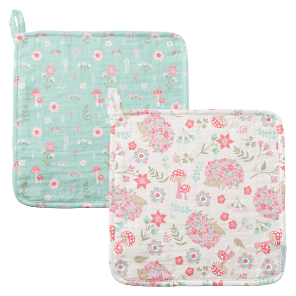 Hedgehog muslin washcloth sets