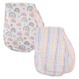 Rainbow muslin burp cloth