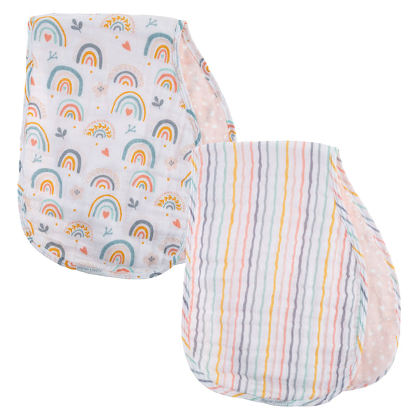 Rainbow muslin burp cloth