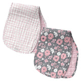 Charcoal flower muslin burp cloth