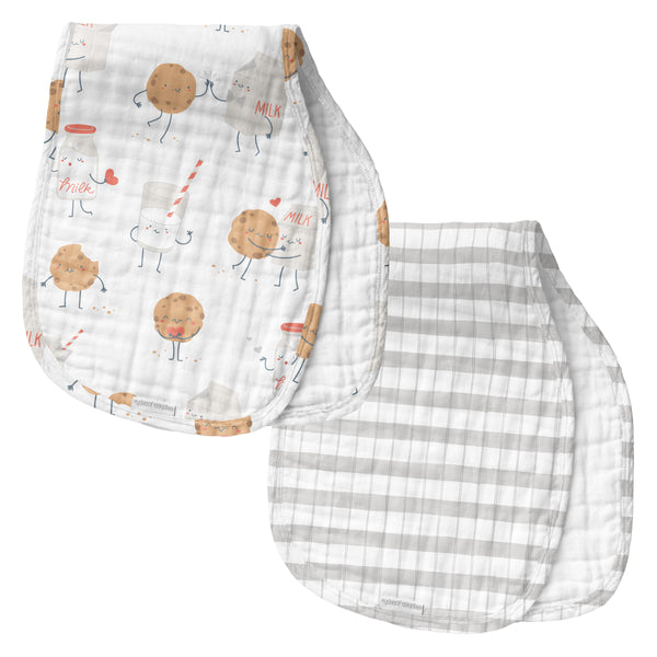 Milk and cookies muslin burp cloths