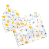 Zoo bamboo blanket and beanie.