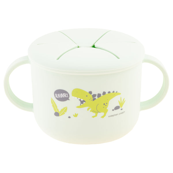 Dino silicone snack cup front view