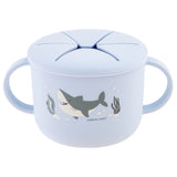 Shark silicone snack cup front view