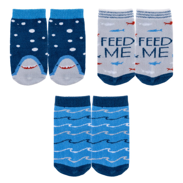 Shark baby sock sets.