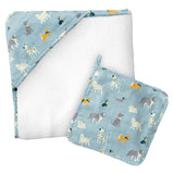 Dog muslin towel with washcloth