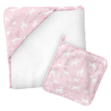 Unicorn muslin towel with washcloth
