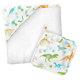 Dino muslin towel with washcloth