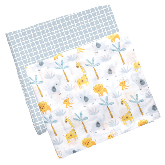 Zoo muslin blanket set 2 pack