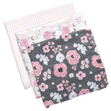 Charcoal flower muslin blanket set 3 pack