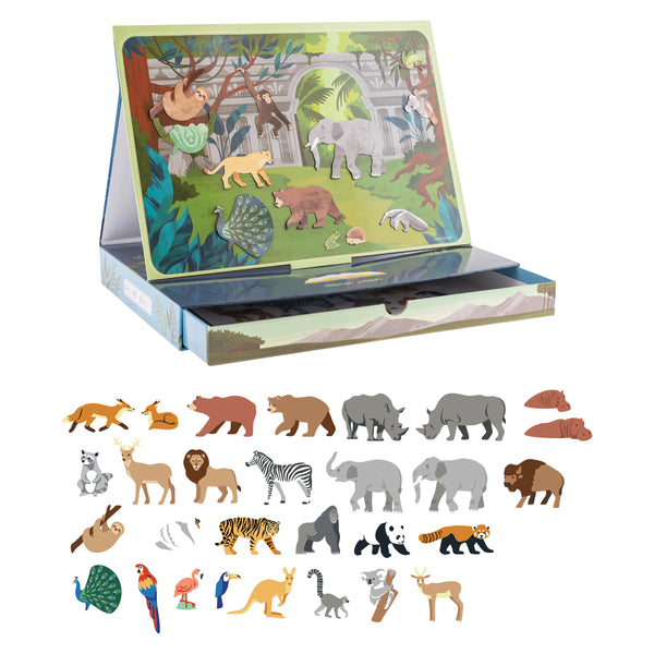 Zoo magnetic scene with drawer