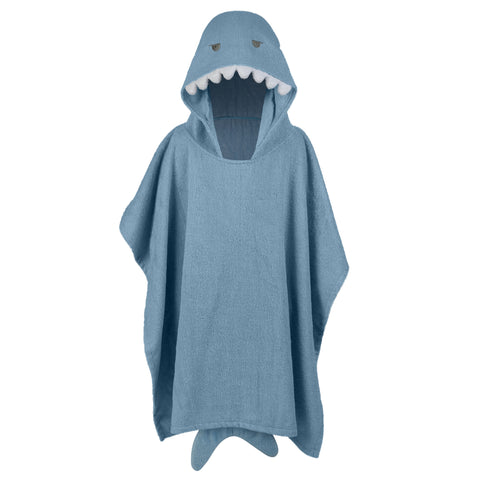 Shark beach poncho front view.