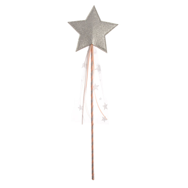 Silver start dress up wand