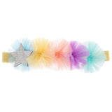 Shimmer rainbow dress up headband front view