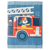 Blue firetruck wallet front view