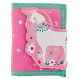Pink unicorn wallet front view