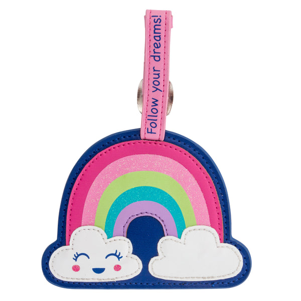 Rainbow luggage tag front view